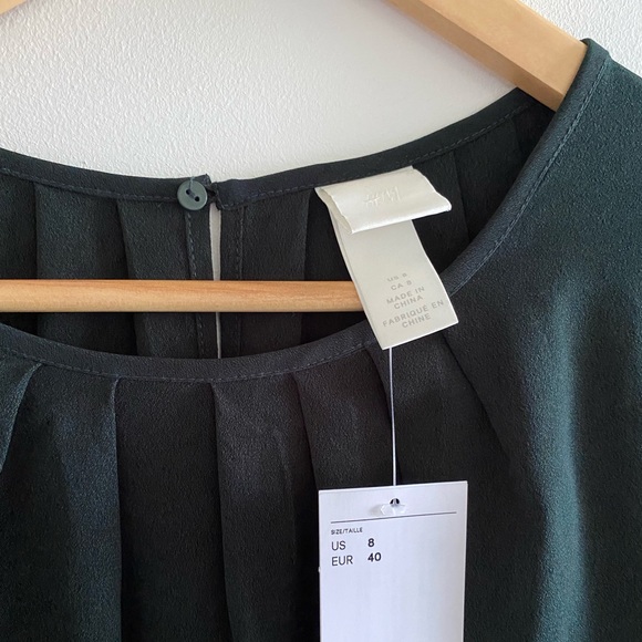 H&M NWT Dress - Long-sleeved Dark Green Size 8 - Picture 3 of 4